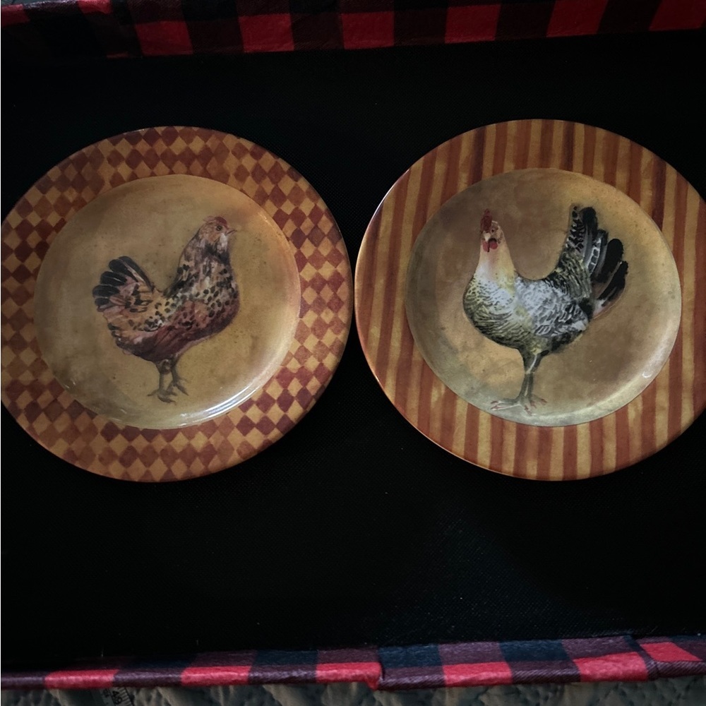 Sango Rustic Rooster By Sue Zipkion Set Of 2 Salad Plates